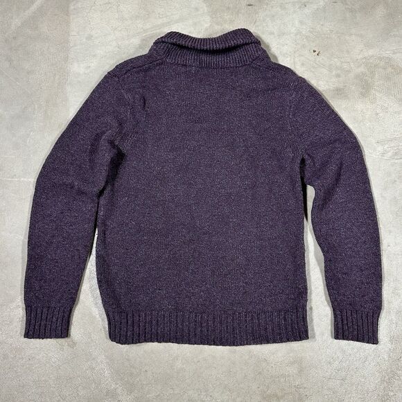 Banana Republic Shawl Collar Sweater Mens Cotton Wool Blend Fisherman Medium - Picture 5 of 8